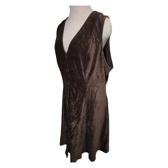 Thorn & Fable Brown Corduroy Button Front Tank Dress Plus Size 2 NWT - Picture 4 of 9